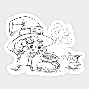 Witch and cat Sticker